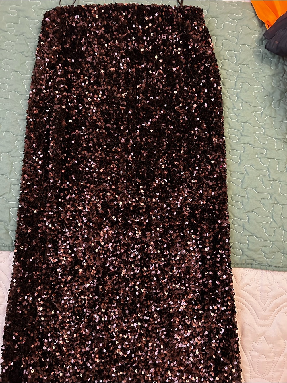 Zara Chocolate Brown Sequin Maxi Skirt - Picture 3 of 6